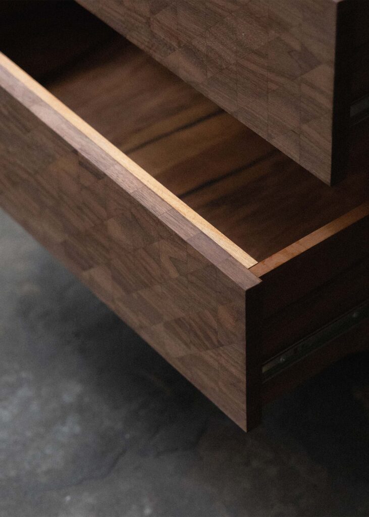 veneer cabinet drawer detail